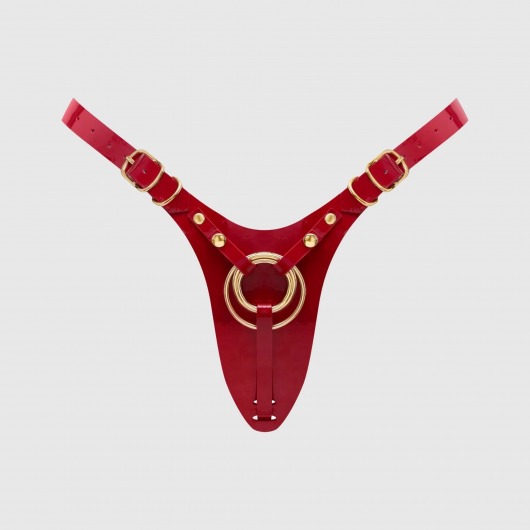 Красный пояс для фиксации насадок Strap-On-Me Leatherette Harness Fabulous - Strap-on-me - купить с доставкой в Грозном