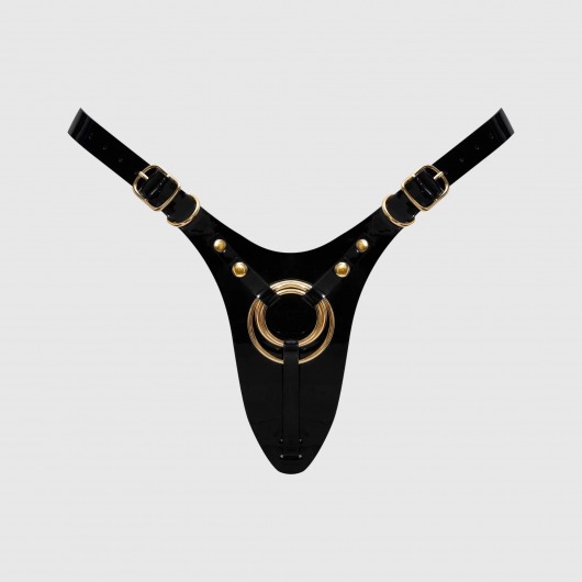 Черный пояс для фиксации насадок Strap-On-Me Leatherette Harness Fabulous - Strap-on-me - купить с доставкой в Грозном