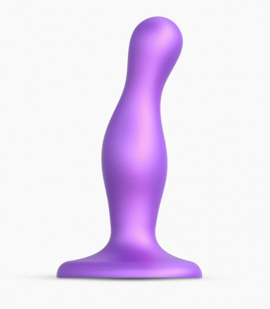 Фиолетовая насадка Strap-On-Me Dildo Plug Curvy size S - Strap-on-me - купить с доставкой в Грозном