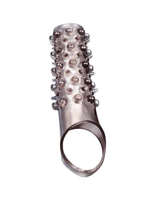 Дымчатая насадка на пенис с шипами и выпуклостями - 12 см. - Sex Expert - в Грозном купить с доставкой