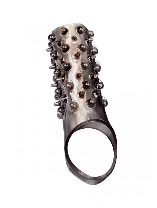 Дымчатая насадка на пенис с шипами и выпуклостями - 12,5 см. - Sex Expert - в Грозном купить с доставкой