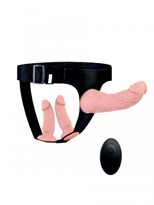 Женский страпон с 3 насадками и вибрацией - Erowoman-Eroman - купить с доставкой в Грозном