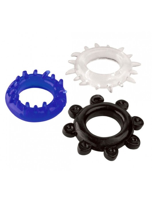 Набор из 3 эрекционных колец разного цвета и рельефа - Boys of Toys - в Грозном купить с доставкой