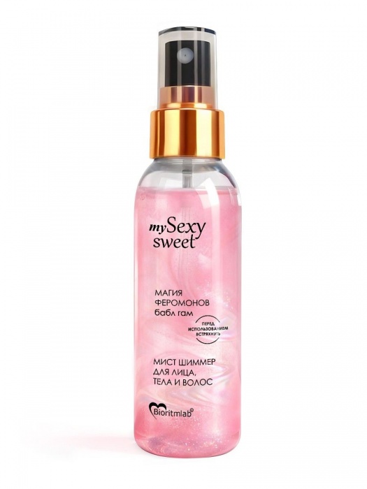 Мист для лица, тела и волос Sexy Sweet с ароматом бабл-гам, шиммером и феромонами - 95 мл. -  - Магазин феромонов в Грозном