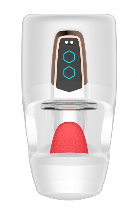 Белый мастурбатор с язычком и возвратно-поступательными движениями - Secwell - в Грозном купить с доставкой