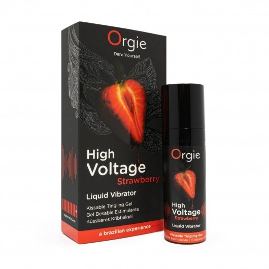 Жидкий вибратор Orgie High Voltage Strawberry - 15 мл. - ORGIE - купить с доставкой в Грозном