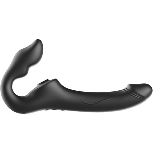 Черный безремневой страпон с 3 моторами - Ibiza - купить с доставкой в Грозном