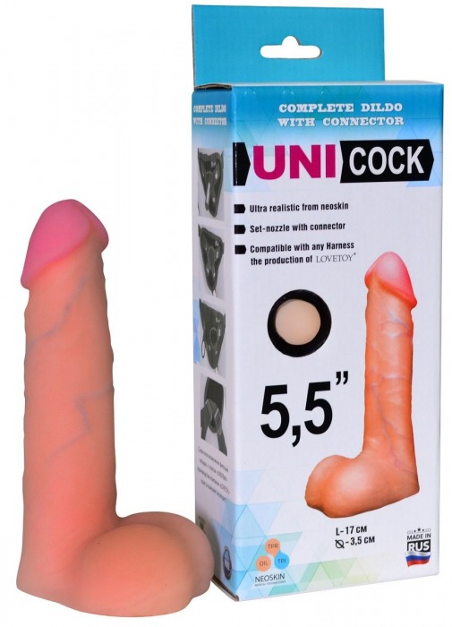 Фаллическая насадка Харнесс UNICOCK 5,5  - 17 см. - LOVETOY (А-Полимер) - купить с доставкой в Грозном