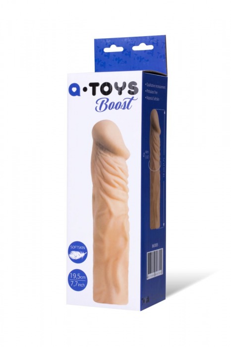 Насадка с ярко выраженной головкой и рельефным стволом - 19 см. - A-toys - в Грозном купить с доставкой