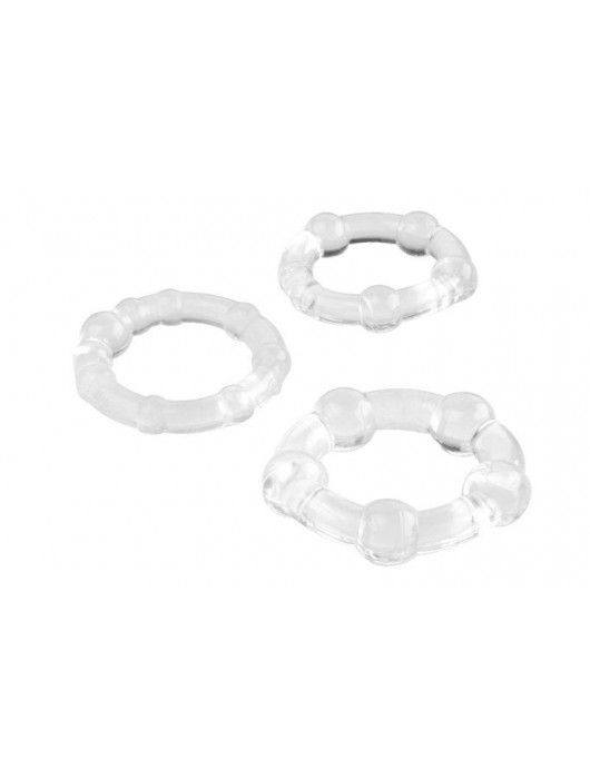 Набор из 3 прозрачных эрекционных колец с разным рельефом - A-toys - в Грозном купить с доставкой