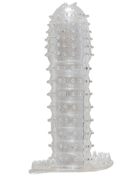 Гелевая прозрачная насадка c шипами - 12 см. - Toyfa Basic - в Грозном купить с доставкой