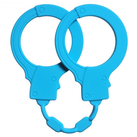 Голубые силиконовые наручники Stretchy Cuffs Turquoise - Lola Games - купить с доставкой в Грозном