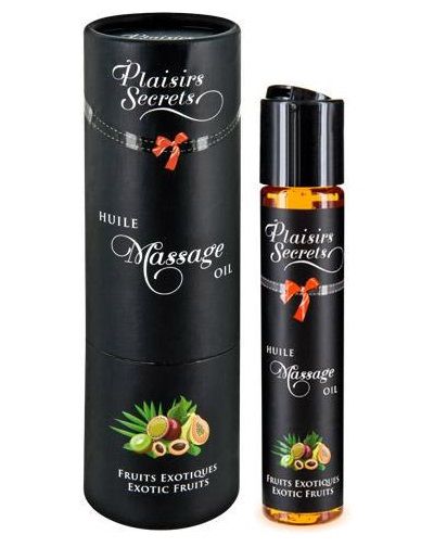 Массажное масло с ароматом экзотических фруктов Huile de Massage Gourmande Fruits Exotiques - 59 мл. - Plaisir Secret - купить с доставкой в Грозном