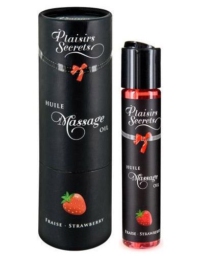 Массажное масло с ароматом клубники Huile de Massage Gourmande Fraise des Bois - 59 мл. - Plaisir Secret - купить с доставкой в Грозном