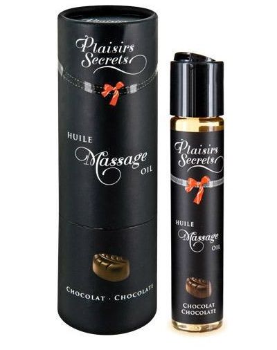 Массажное масло с ароматом шоколада Huile de Massage Gourmande Chocolat - 59 мл. - Plaisir Secret - купить с доставкой в Грозном