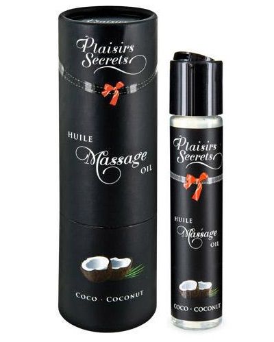 Массажное масло с ароматом кокоса Huile de Massage Gourmande Coco - 59 мл. - Plaisir Secret - купить с доставкой в Грозном