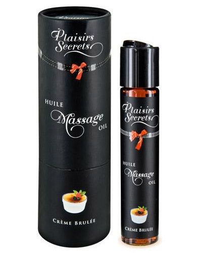 Массажное масло с ароматом крем брюле Huile de Massage Gourmande Creme Brulée - 59 мл. - Plaisir Secret - купить с доставкой в Грозном