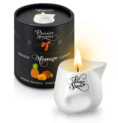 Массажная свеча с ароматом манго и ананаса Bougie de Massage Ananas Mangue - 80 мл. - Plaisir Secret - купить с доставкой в Грозном