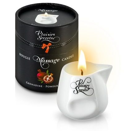 Массажная свеча с ароматом граната Bougie de Massage Gourmande Grenadine - 80 мл. - Plaisir Secret - купить с доставкой в Грозном
