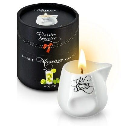 Массажная свеча с ароматом мохито Bougie de Massage Mojito - 80 мл. - Plaisir Secret - купить с доставкой в Грозном