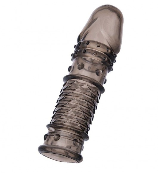 Дымчатая закрытая насадка ToyFa XLover с чешуйками и пупырышками - 13,5 см. - ToyFa - в Грозном купить с доставкой