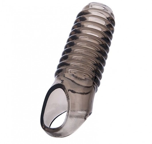 Дымчатая насадка с рёбрышками и подхватом мошонки ToyFa XLover - 12,5 см. - ToyFa - в Грозном купить с доставкой