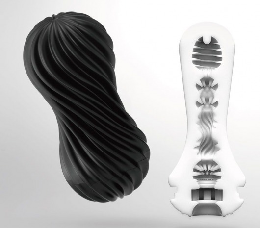 Мастурбатор FLEX Rocky Black с плотным рельефом - Tenga - в Грозном купить с доставкой