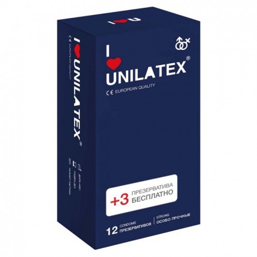 Ультрапрочные презервативы Unilatex Extra Strong - 12 шт. + 3 шт. в подарок - Unilatex - купить с доставкой в Грозном