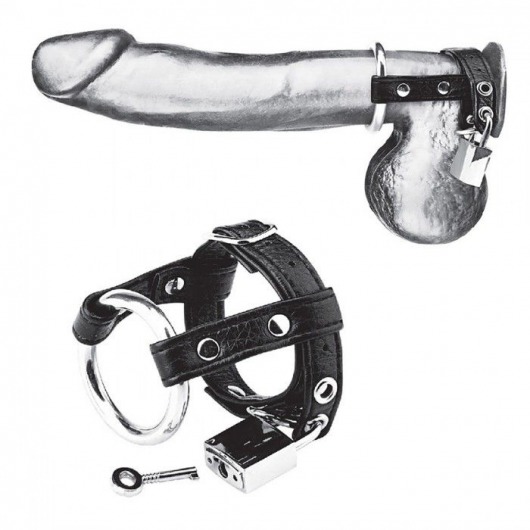 Утяжка на пенис на замочке Duo Cock And Ball Lock - BlueLine - купить с доставкой в Грозном