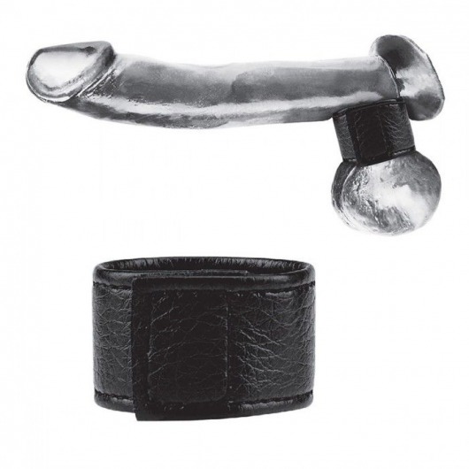 Чёрная утяжка на мошонку 1  Velcro Ball Stretcher - BlueLine - купить с доставкой в Грозном
