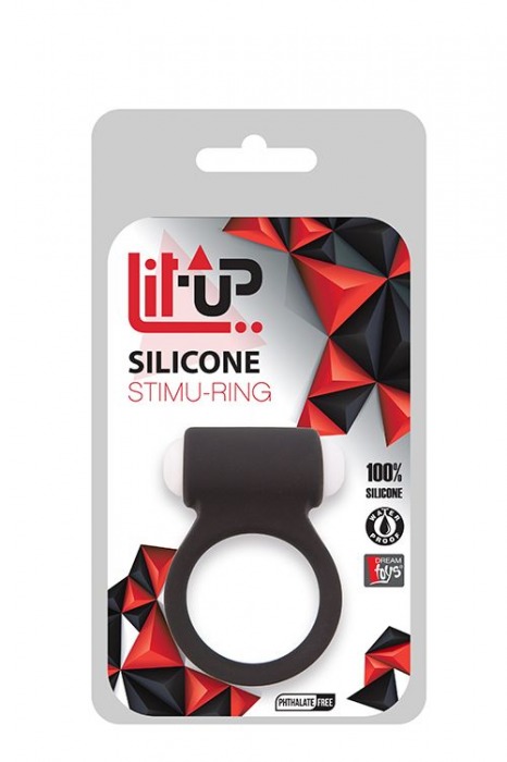 Чёрное эрекционное виброкольцо LIT-UP SILICONE STIMU RING 3 BLACK - Dream Toys - в Грозном купить с доставкой