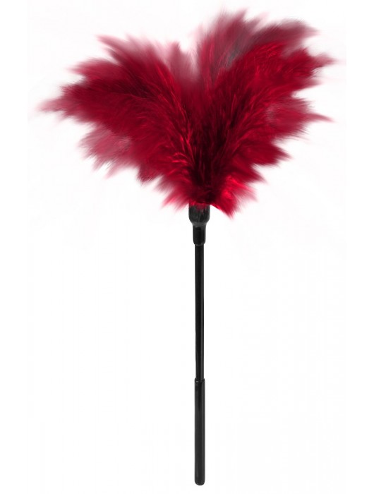 Пластиковая метелочка с красными пёрышками Small Feather Tickler - 32 см. - Blush Novelties - купить с доставкой в Грозном
