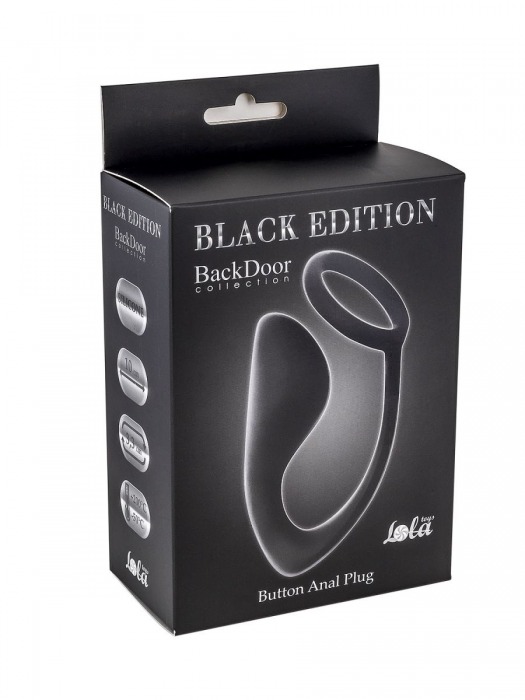 Чёрное эрекционное кольцо с анальной пробкой Button Anal Plug - Lola Games - в Грозном купить с доставкой