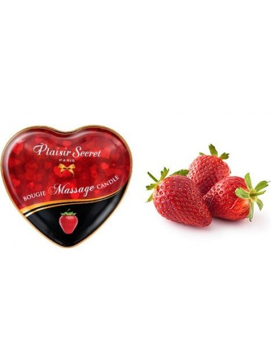 Массажная свеча с ароматом клубники Bougie Massage Candle - 35 мл. - Plaisir Secret - купить с доставкой в Грозном