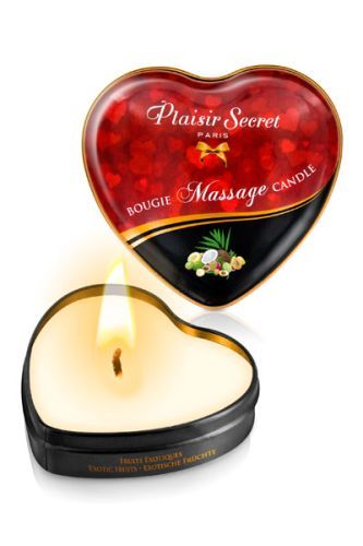 Массажная свеча с ароматом экзотических фруктов Bougie Massage Candle - 35 мл. - Plaisir Secret - купить с доставкой в Грозном