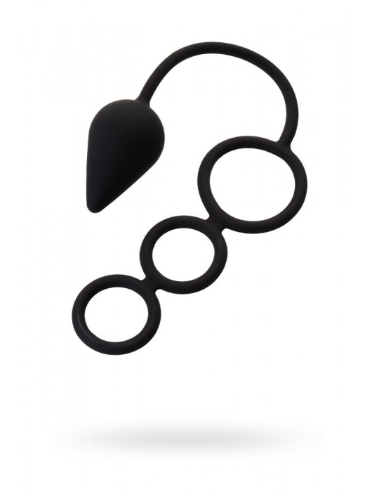 Тройное эрекционное кольцо с анальным хвостом Drop M-size - Erotist Adult Toys - в Грозном купить с доставкой