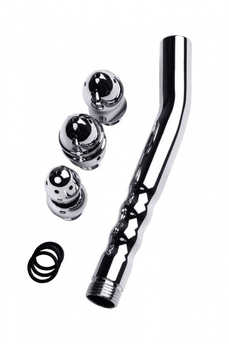 Металлический анальный душ с тремя насадками - ToyFa - купить с доставкой в Грозном