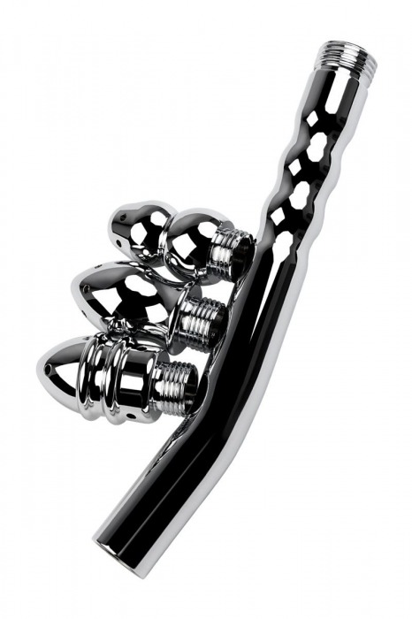 Металлический анальный душ с тремя насадками - ToyFa - купить с доставкой в Грозном