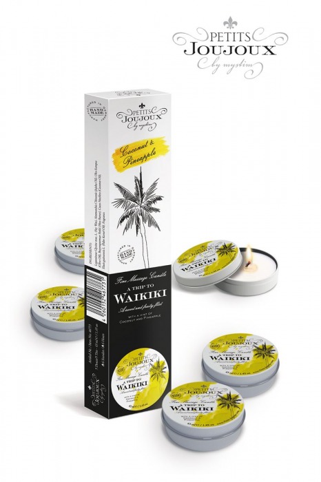 Набор из 5 свечей Petits Joujoux Waikiki Beach с ароматом кокоса и ананаса - MyStim - купить с доставкой в Грозном
