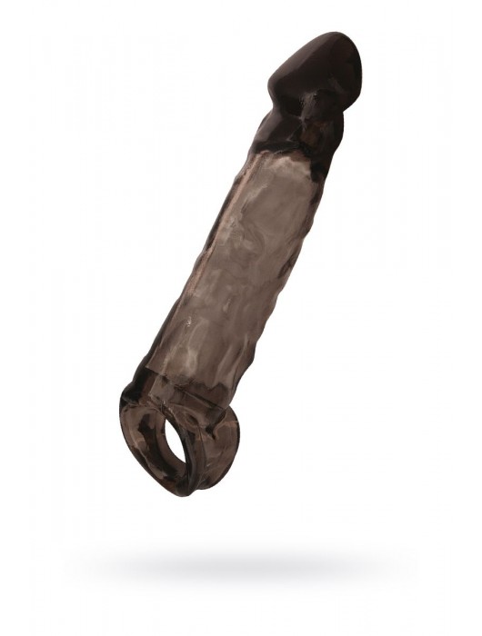 Чёрная насадка на пенис Tс подхватом - 19,5 см. - ToyFa - в Грозном купить с доставкой