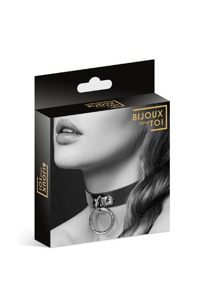 Узенький ошейник из полиуретана с кольцом - Bijoux Pour Toi - купить с доставкой в Грозном