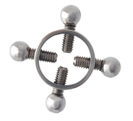 Серебристые зажимы для сосков на винтах - ToyFa - купить с доставкой в Грозном