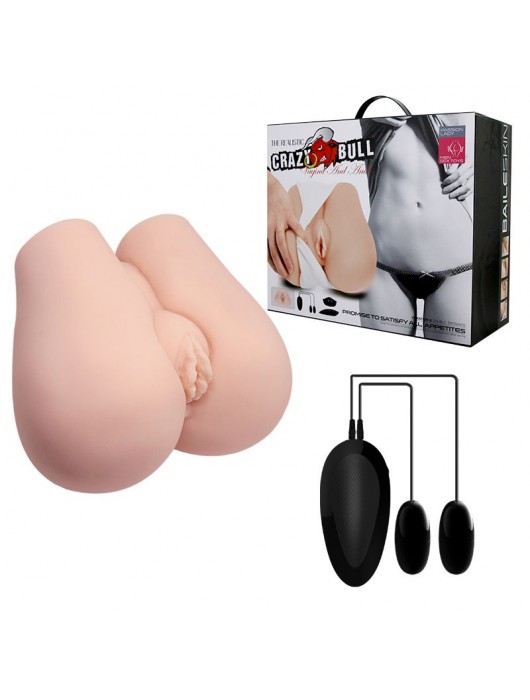 Реалистичный мастурбатор с вибрацией и двумя тоннелями - вагиной и анусом - Baile - в Грозном купить с доставкой