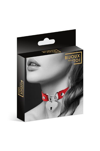Красный чокер с замком в форме сердца - Bijoux Pour Toi - купить с доставкой в Грозном