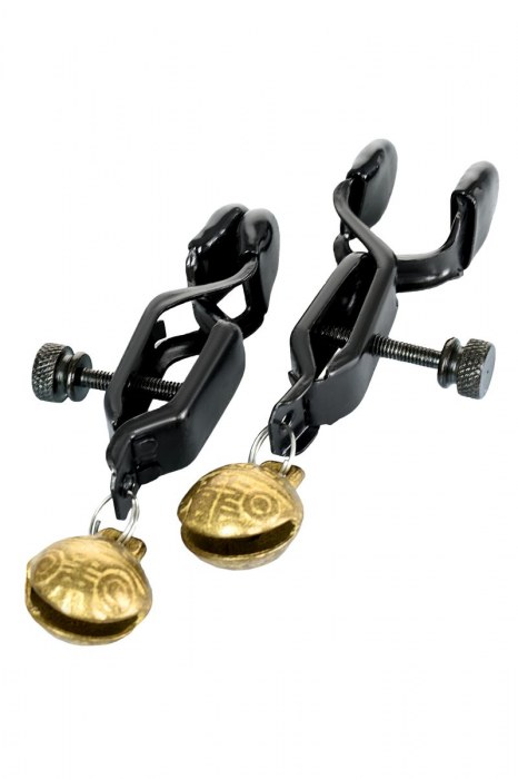 Черно-золотистые зажимы для сосков TOYFA Theatre - ToyFa - купить с доставкой в Грозном
