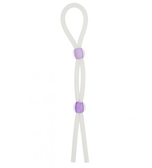 Прозрачное эрекционное кольцо-лассо SILICONE LASSO COCK RING DUAL BEADS - NMC - в Грозном купить с доставкой