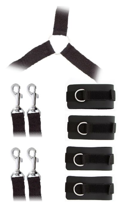 Комплект наручников и поножей LUXURIOUS BED RESTRAINT CUFF SET - Blush Novelties - купить с доставкой в Грозном