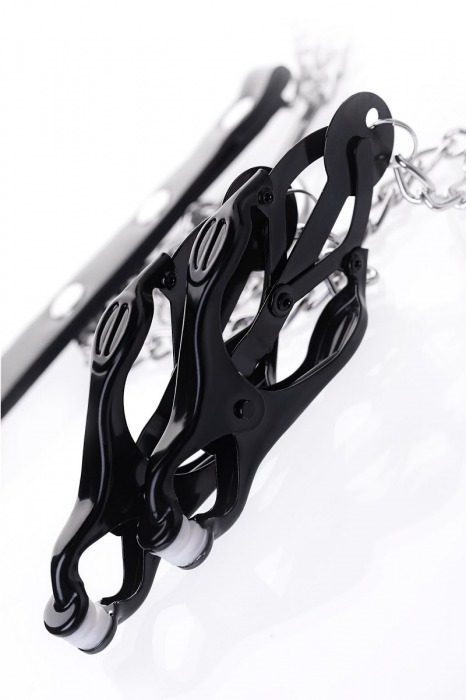 Черно-серебристые зажимы для сосков с кольцом для пениса TOYFA Metal - ToyFa - купить с доставкой в Грозном