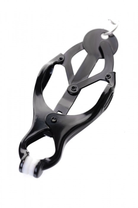 Черно-серебристые зажимы для сосков с кольцом для пениса TOYFA Metal - ToyFa - купить с доставкой в Грозном