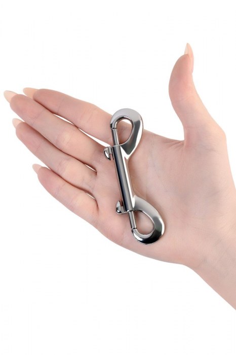 Серебристый двухсторонний карабин TOYFA Metal - ToyFa - купить с доставкой в Грозном